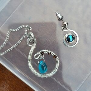 Blue Glass Bead Special CUSTOM Order - Stainless Steel